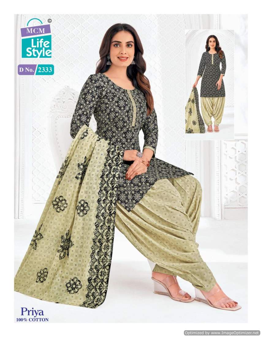 Priya Vol 23 By MCM Lifestyle Daily Wear Printed Cotton Dress Material Wholesale Market In Surat